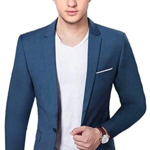 BREGEO Men's Party Slim Fit Single Breasted Blazer