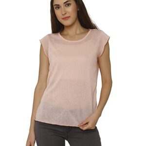 VERO MODA Womens Round Neck Slub T-Shirt