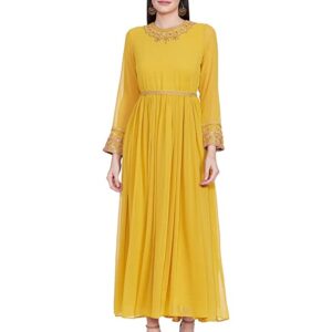 W for Woman Women's Chiffon A-Line Maxi Dress