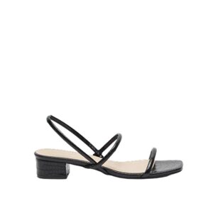 shoexpress womens Animal Textured Open Toe Slip-on Sandals With Block Heels Heeled Sandal