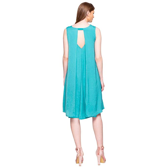 VERO MODA Womens V Neck Slub Layered Skater Dress - Image 2