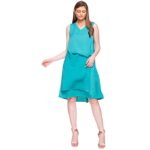 VERO MODA Womens V Neck Slub Layered Skater Dress
