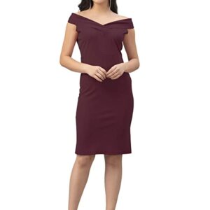 Selvia Women's Lycra Knee Length Bodycon (151TKR2814- Brown_XL)