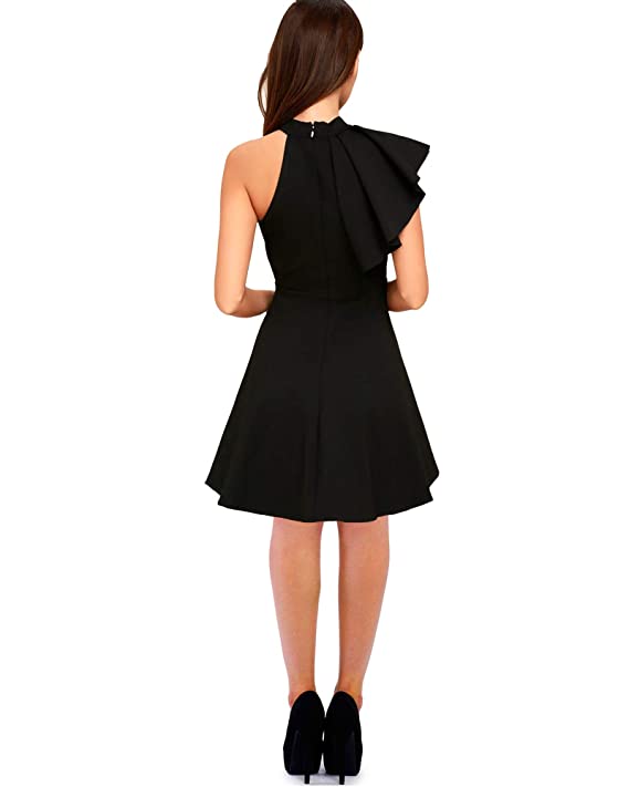 ADDYVERO Women's Ruffle Shoulder Skater Dress - Image 3