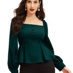 Elyraa Women's Casual Long Sleeve Western Top for Women/Girls