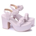 ZAPATOZ Women's/Girls Casual Pink Stylish Latest Party/Casual Heel Sandals