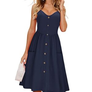 KILIG Women's Long Sleeve Dresses Casual Button Down Midi Dress with Pockets