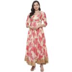 BIBA Women's Polyester Layered and Tiered Below The Knee Dress