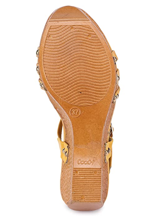 MIJAS Womens Stylish Fashionable Wedges Heel Sandal With Buckle Clouser - Image 7