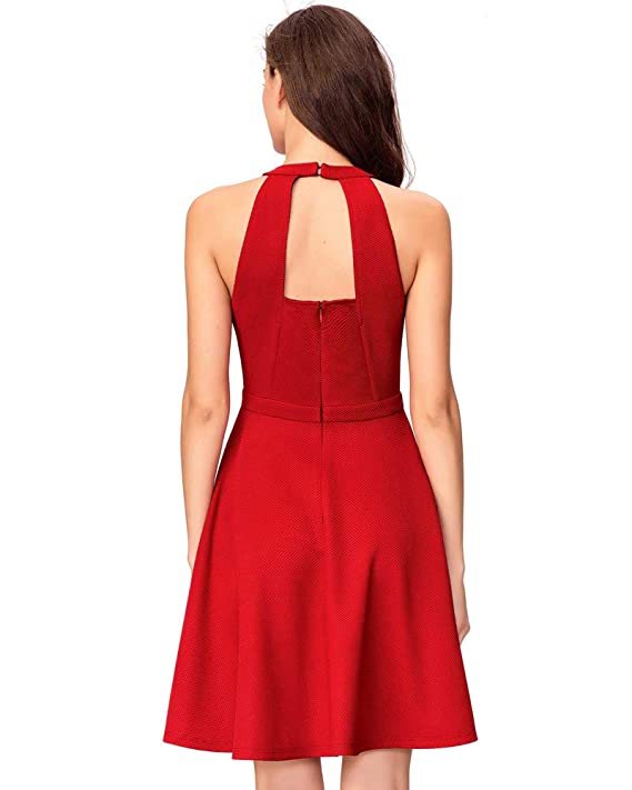 ADDYVERO Women's Keyhole Neck Skater Dress - Image 2