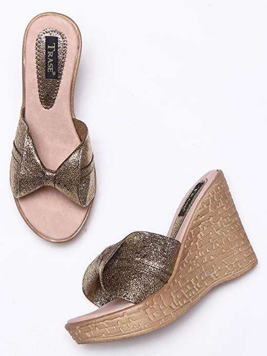 Trase Women's Fashion Sandals | Faux Leather Comfortable and Stylish Wedge Slio On | For Casual Wear & Formal Wear Occasions 3 Inches Heel | For Women & Girls - Image 5