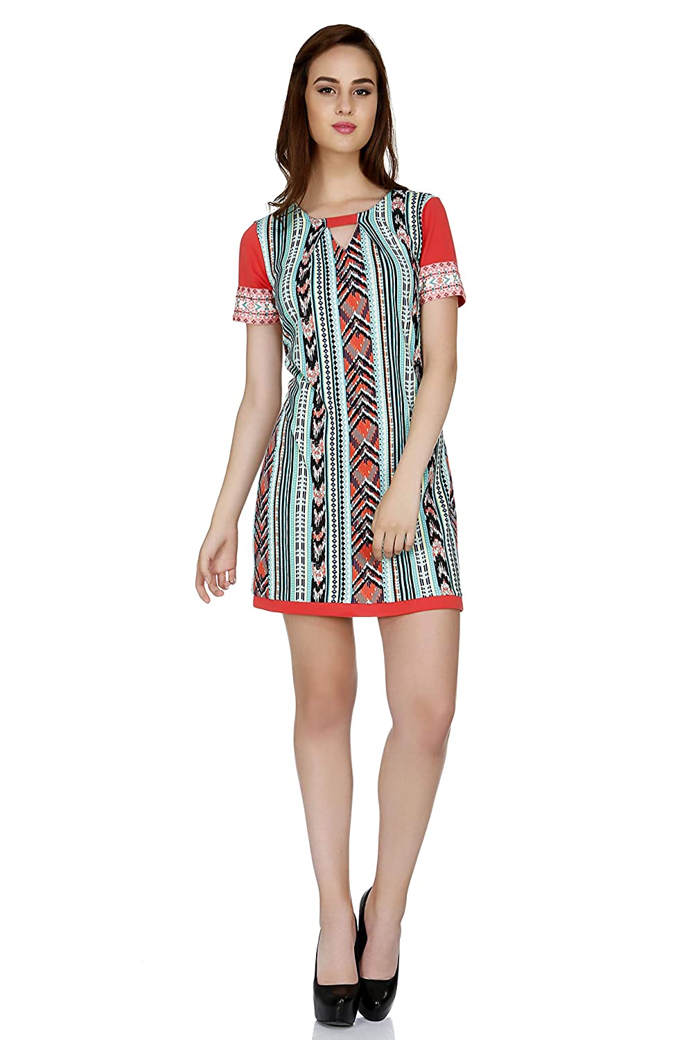 FUSION BEATS Women Blended Polyester Multi Printed Tunic