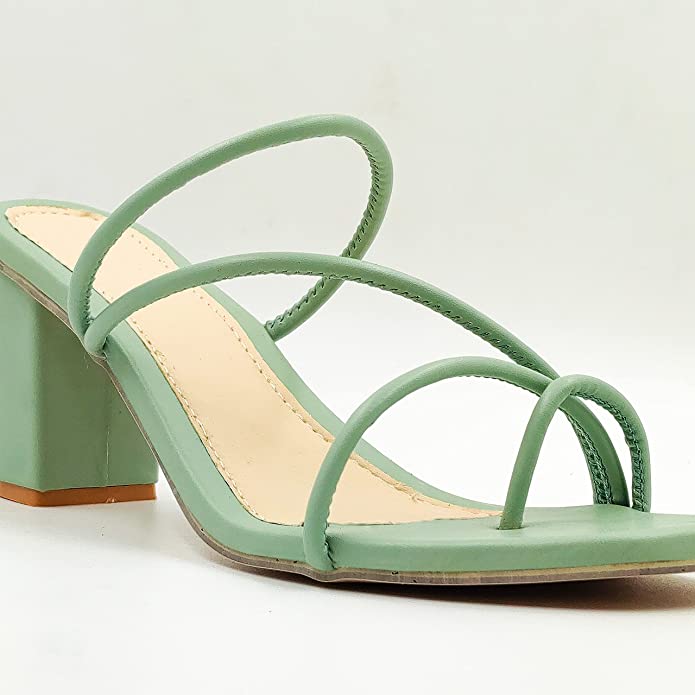 ShoeEra Women Multistrap Block Heel 2.5 Inch Sandal | Fashion Heel Sandal for women & Girls | Heel Sandal for women - Image 4